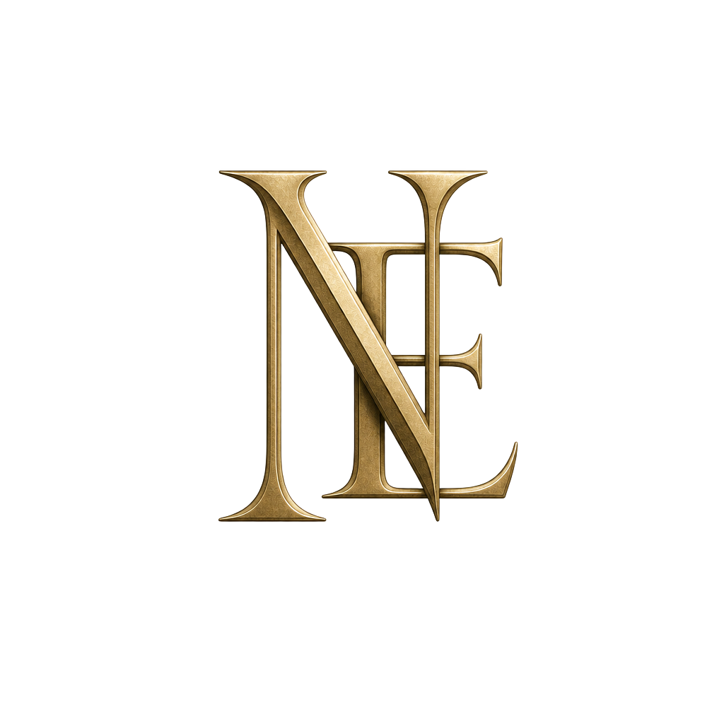 Noble Experiences monogram in brass